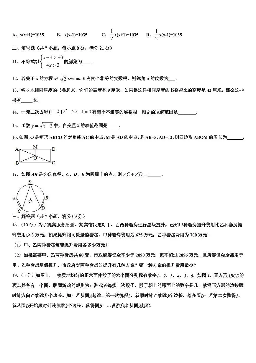 2024-2025学年廊坊市霸州市中考适应性考试数学试题含解析第3页