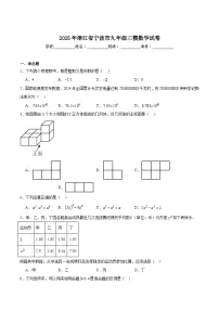 浙江省宁波市2025届九年级下学期中考三模数学试卷(答案不全）