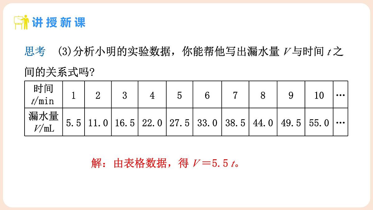 4.2 认识一次函数 第1课时 “均匀”变化的现象 课件 2025-2026学年北师大版八年级数学上册第7页
