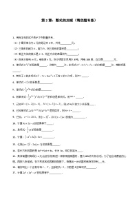 2024版人教版七年级上册数学期末专项练习第2章：整式的加减（填空题专练）（原卷版）