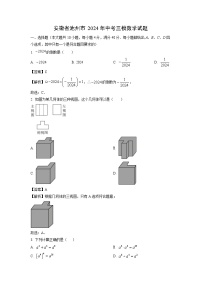 安徽省池州市2024年中考三模[中考模拟]数学试卷（解析版）