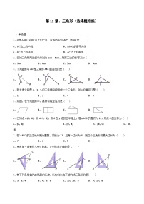 2024版人教版班级上册期末专项练习第11章：三角形（选择题专练）（原卷版）八年级数学人教版