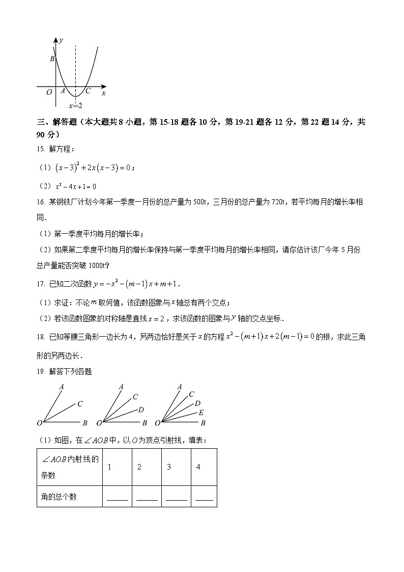 安徽省阜阳市颍东区2024-2025学年九年级上学期期中考试数学试题第3页
