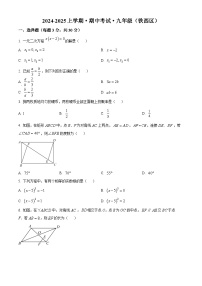 辽宁省沈阳市铁西区2024-2025学年上学期九年级期中 数学试题