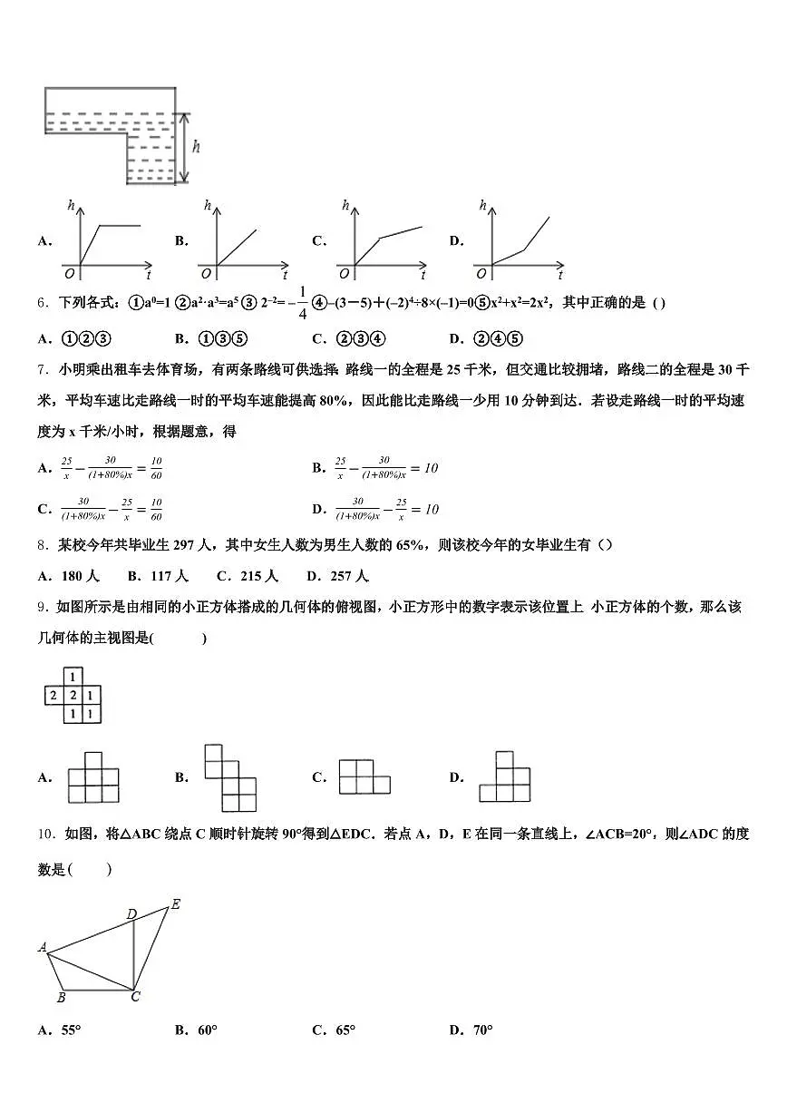 2024-2025学年广西壮族崇左市中考联考数学试卷含解析第2页