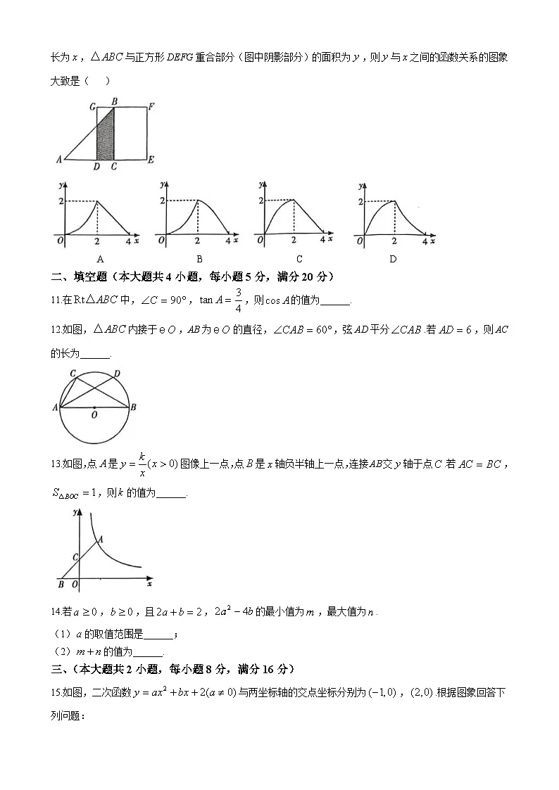 【九上HK数学】安徽省滁州市凤阳县2024-2025学年九年级上学期1月期末联考数学试题第3页