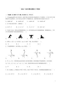 8-2024-2025-2雅礼八下期末考试数学试卷