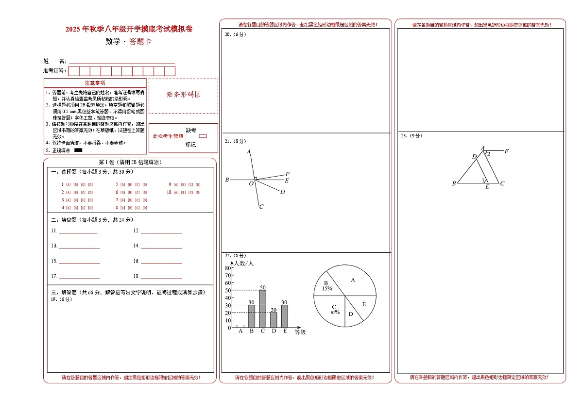 数学(答题卡)第1页