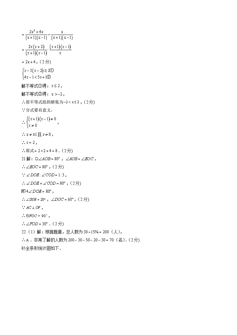 数学(答案及评分标准)第2页
