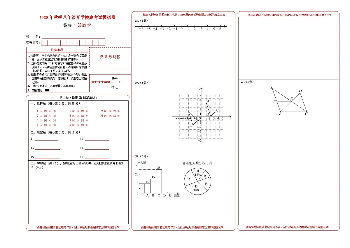 数学(答题卡)第1页
