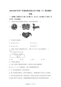 2024~2025学年广东省深圳市南山区七年级下学期期末数学试卷