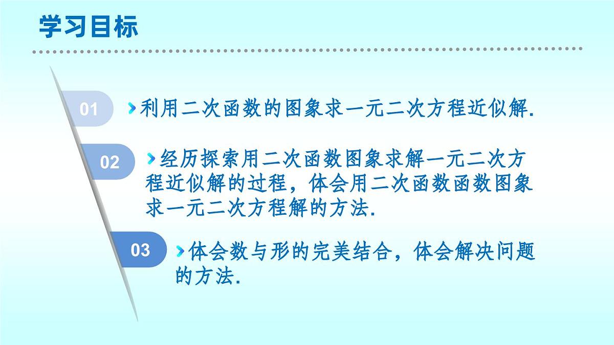 北师大九年级下册数学2.5二次函数与一元二次方程第二课时(利用图象求方程的近似根)课件第2页