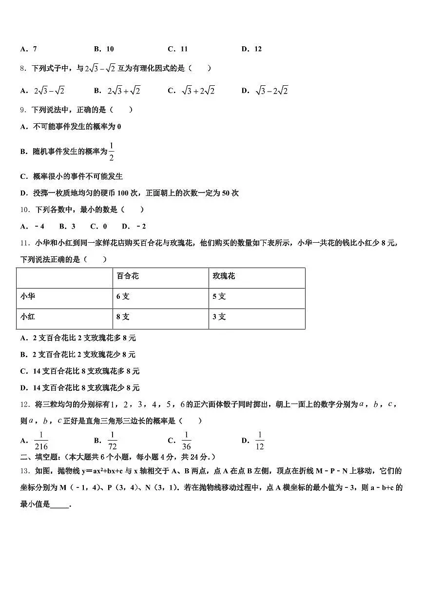 2025届辽源市东辽县中考数学全真模拟试卷含解析第2页