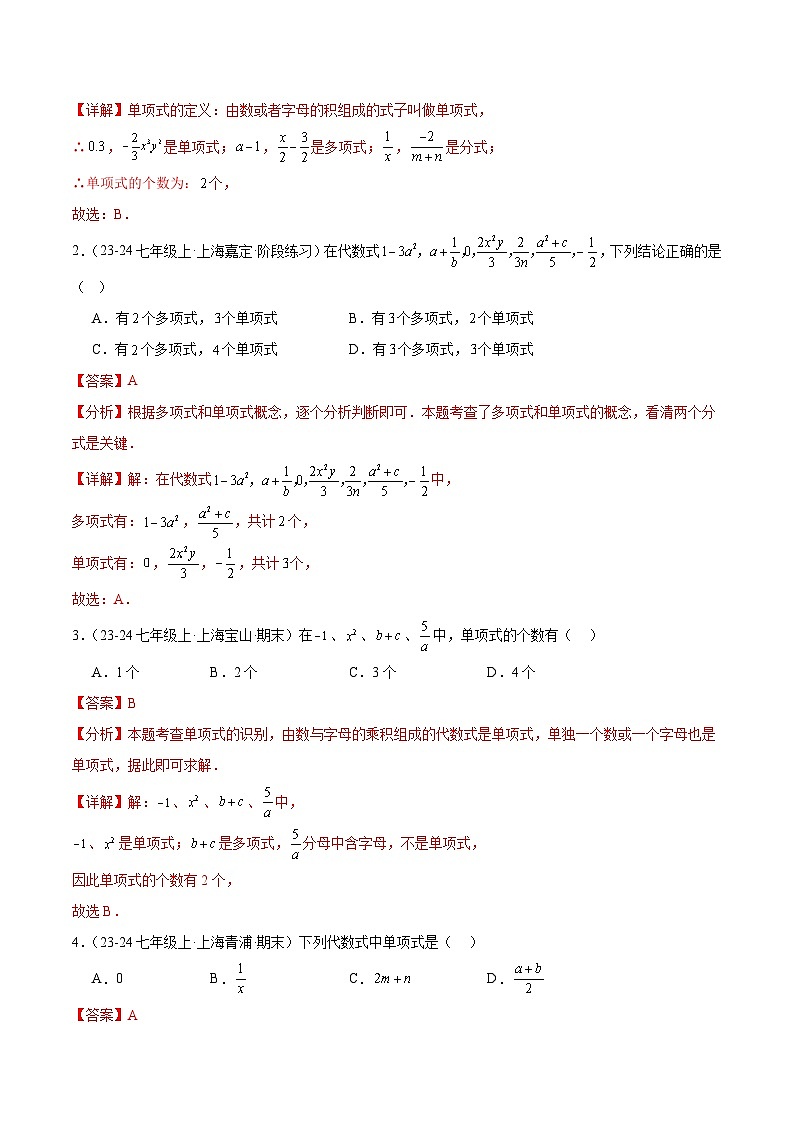 10.1 整式(解析版)第3页