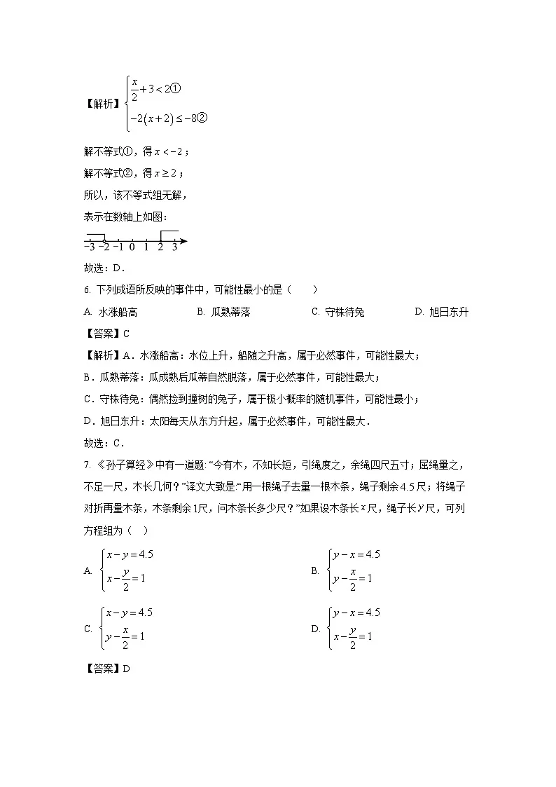 【数学】湖北省部分学校2025年中考全真模拟考试二(解析版)第3页