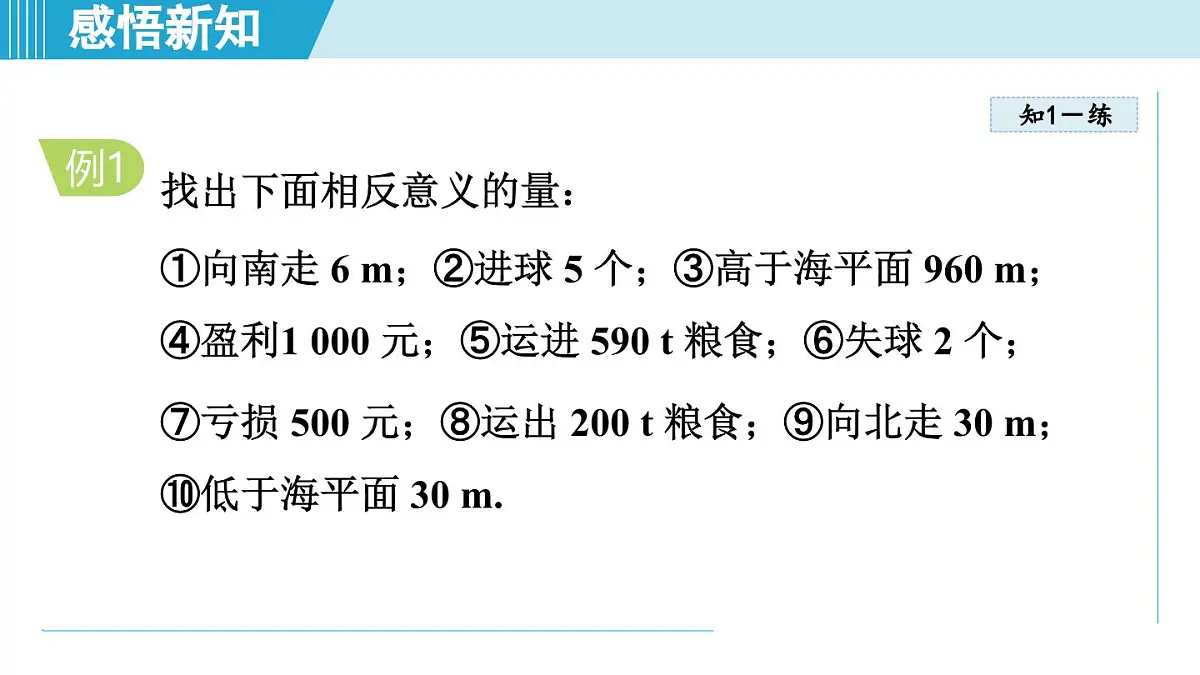 湘教版七年级数学上册 1.1 认识负数(第一章 有理数 学习、上课课件)第6页