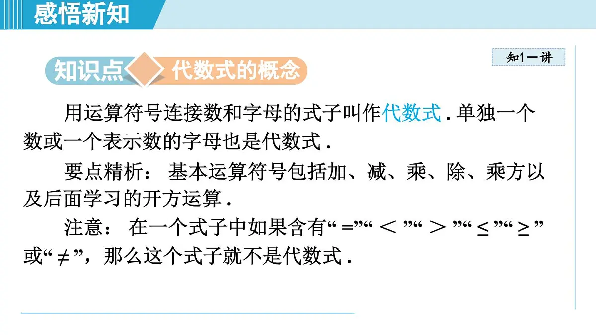 冀教版七年级数学上册 3.2 代数式(第三章 代数式 学习、上课课件)第3页