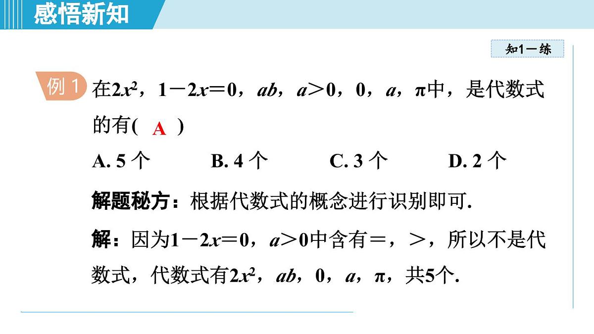 苏科版七年级数学上册 3.2 代数式(第3章 代数式 学习、上课课件)第7页