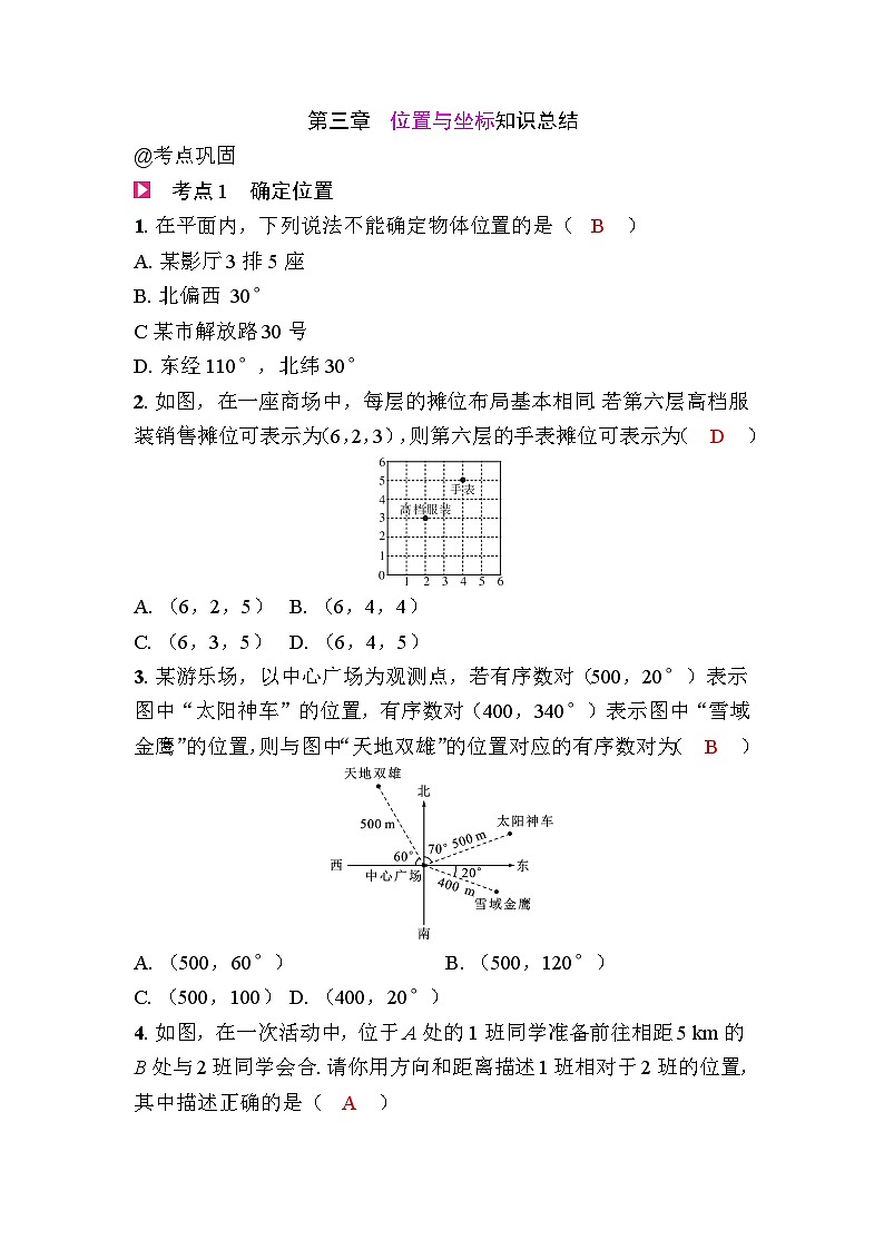 第三章位置与坐标知识总结第1页
