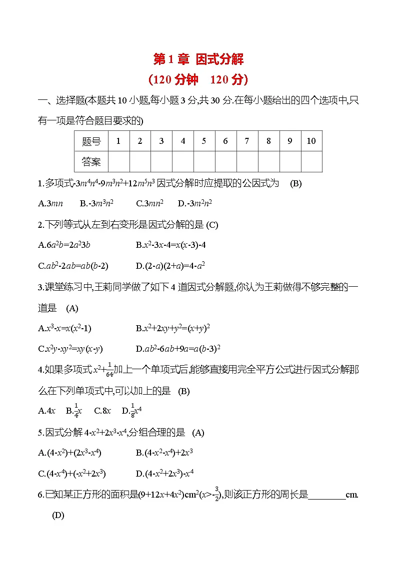 第1章 因式分解第1页