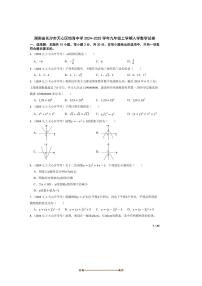 2024～2025学年湖南省长沙市天心区怡海中学九年级上入学数学试卷