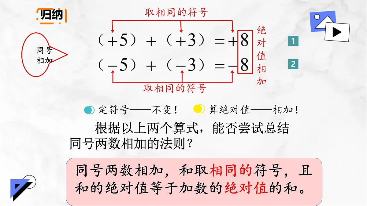 初中 数学 人教版(2024) 七年级上册2.1.1 有理数的加法(第1课时)课件第8页