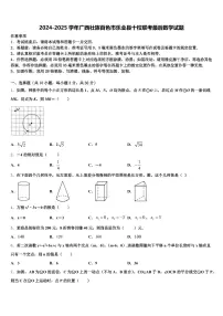 2024-2025学年广西壮族百色市乐业县十校联考最后数学试题含解析
