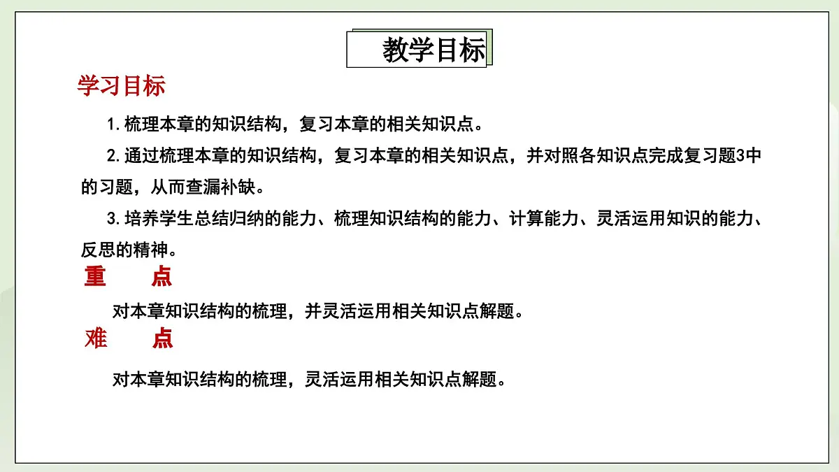 新湘教版初中数学八年级上册3.4《二次根式复习与小结》课件第2页