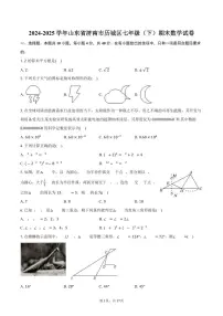 2024-2025学年山东省济南市历城区七年级(下)期末数学试卷(含答案)