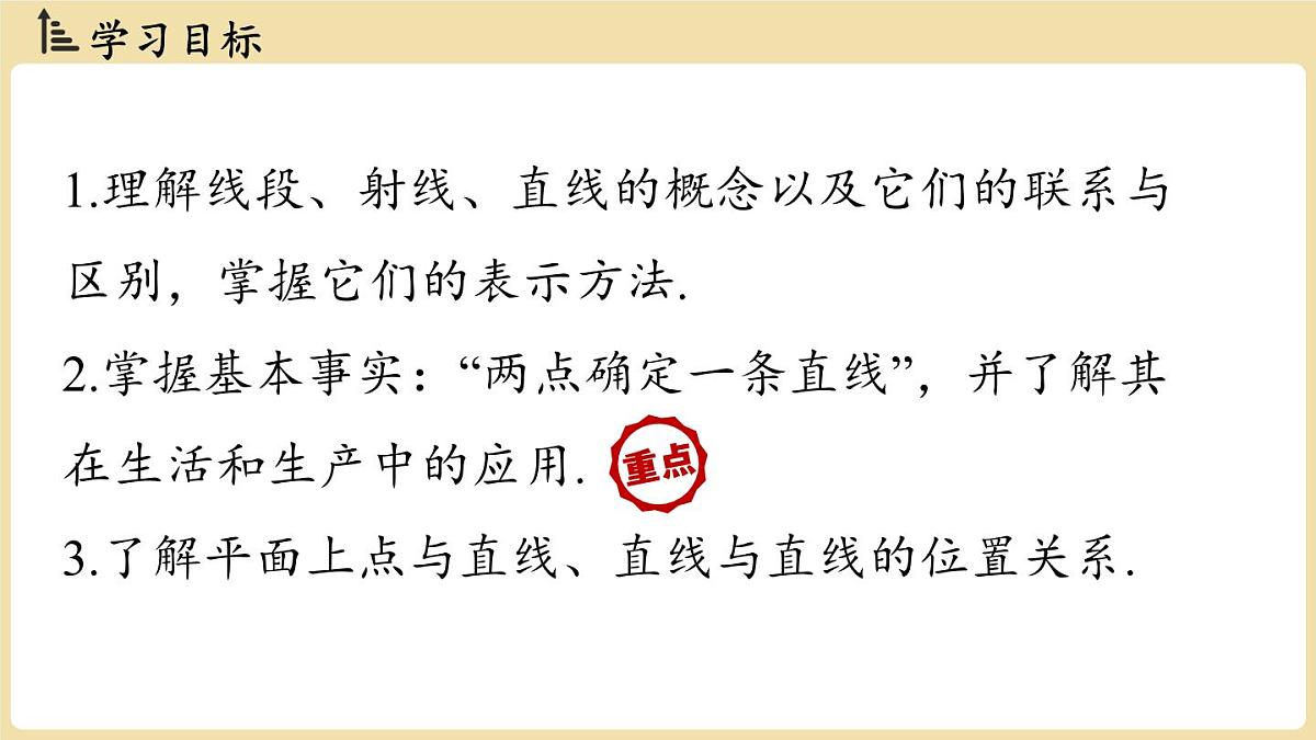 2025年湘教版七年级数学上册 4.2线段、射线、直线课时1(课件)第2页