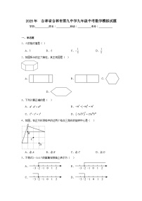 2025年吉林省吉林市第九中学九年级中考数学模拟试题（附答案解析）