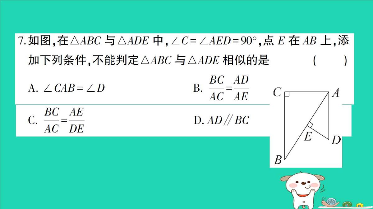 2025九年级数学上学期期末综合检测卷二课件新版华东师大版第7页