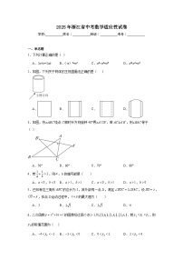 2025年浙江省中考数学适应性试卷(附答案解析)