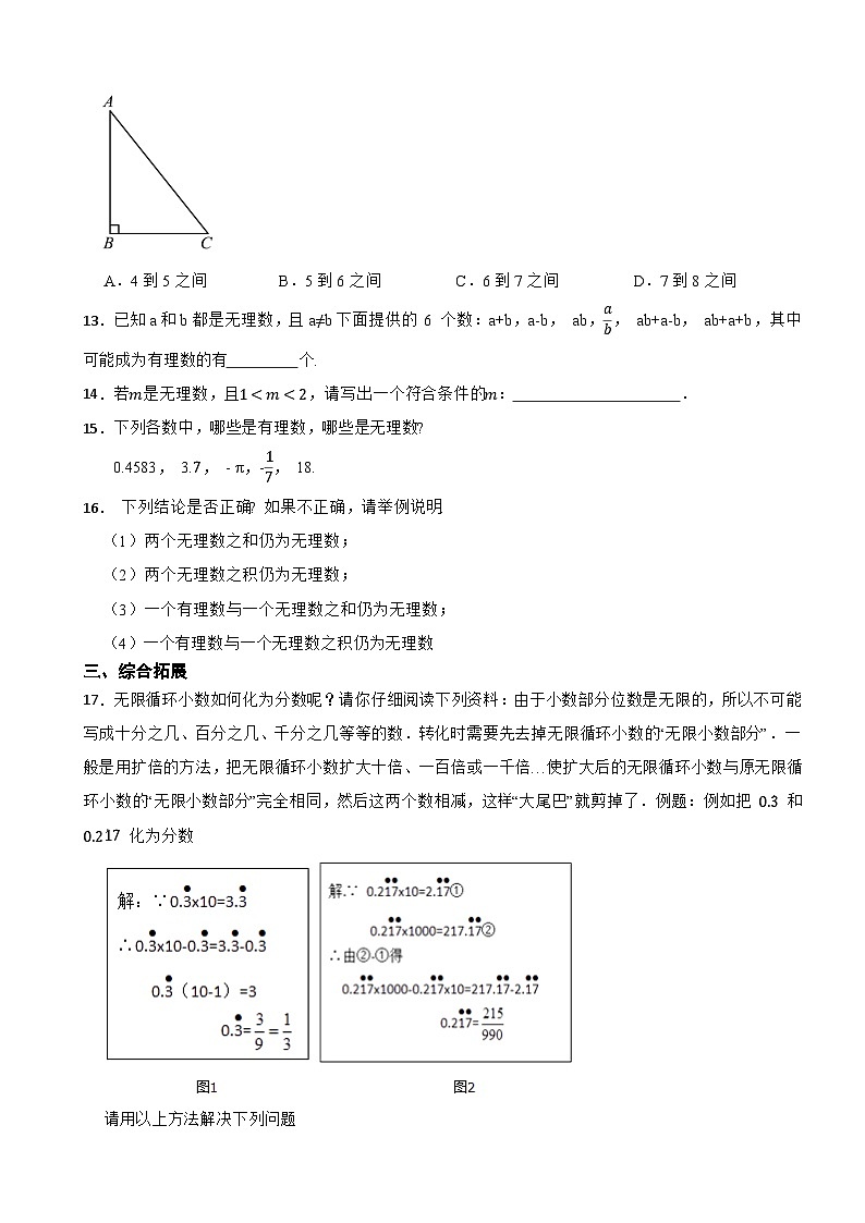 2.1《认识实数》(1)——2025-2026年北师大版(2025)数学八年级上册课堂分层训练第2页