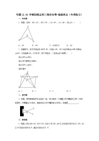 【25年秋季】新人教版八年级数学上册专项讲练专题12.30 作辅助线证明三角形全等-连接两点（名师详细解析）