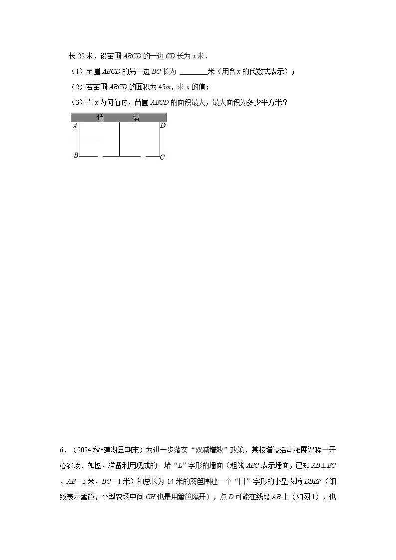 25-26学年人教九年级数学上册专项训练测试-专题22.3 二次函数的实际应用-几何问题(附名师详解)第3页