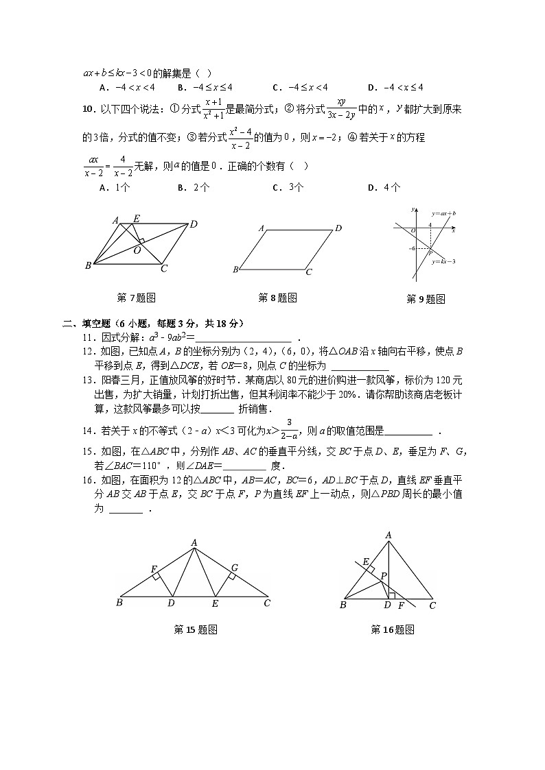 北师大版2024—2025学年八年级下册数学期末复习综合训练第2页