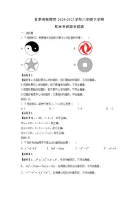 【数学】甘肃省张掖市2024-2025学年八年级下学期期末考试试卷 (解析版)