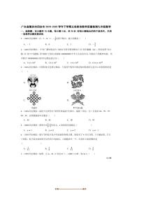2024～2025学年广东省肇庆市四会市九年级下义务教育教学月考数学试卷