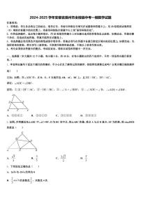 2024-2025学年安徽省滁州市全椒县中考一模数学试题含解析
