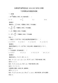 甘肃省平凉市庄浪县2024-2025学年八年级下学期期末考试数学试题（解析版）