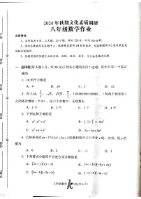 河南省南阳市西峡县2024-2025学年八年级上学期11月期中数学试题