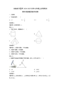 河南省许昌市2024-2025学年七年级上学期期末教学质量检测数学试卷（解析版）