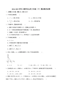 2024-2025学年上海市宝山区八年级(下)期末数学试卷(含解析)