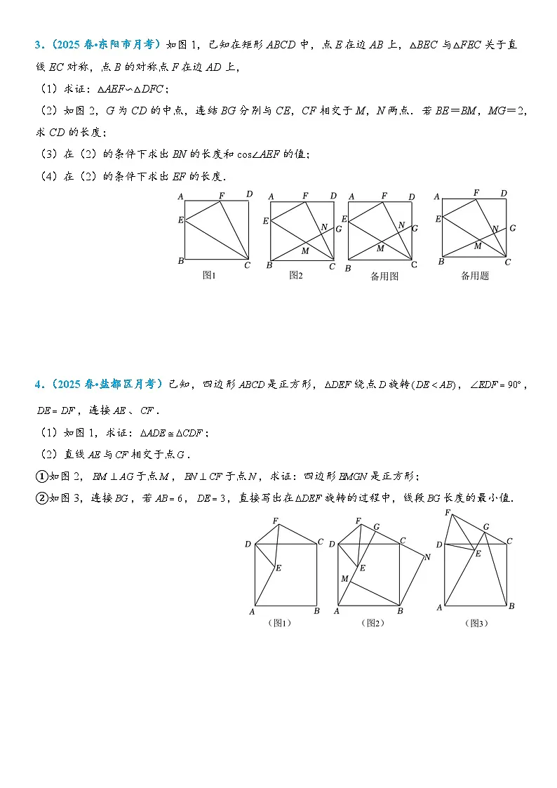 2026年中考数学压轴题专项练习-正方形综合题(学生版+名师详解版)第2页
