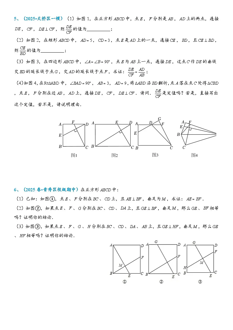 2026年中考数学压轴题专项练习-正方形中的十字模型(学生版+名师详解版)第3页