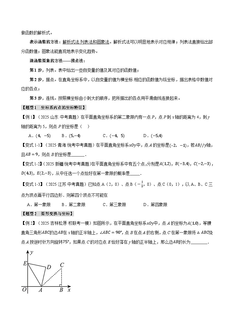 2026年中考数学考点一网尽-专题11函数与平面直角坐标系【十大题型训练】(学生版+名师详解版)第2页