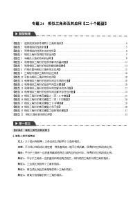 2026年中考数学考点一网尽-专题24相似三角形及其应用【二十个题型训练】（学生版+名师详解版）