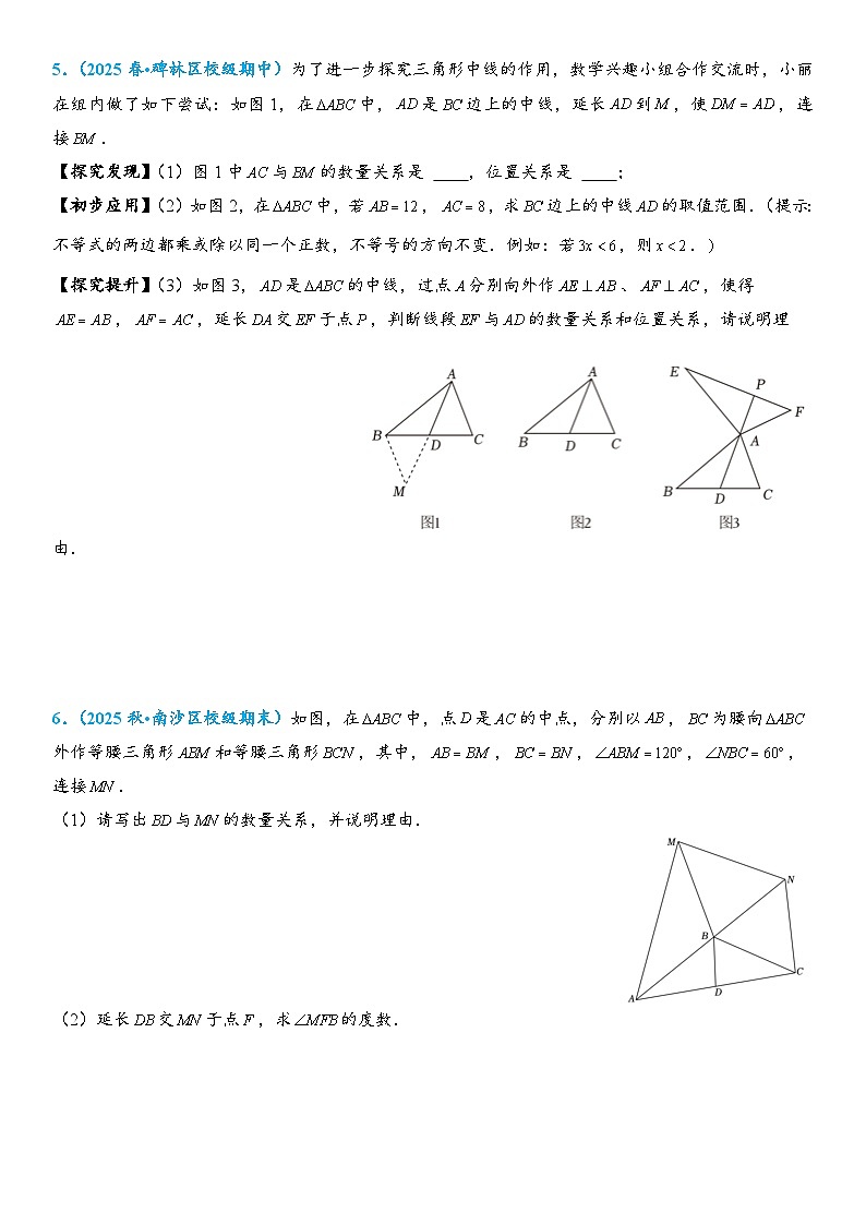 2026年中考数学压轴题专项练习-倍长中线(学生版+名师详解版)第3页