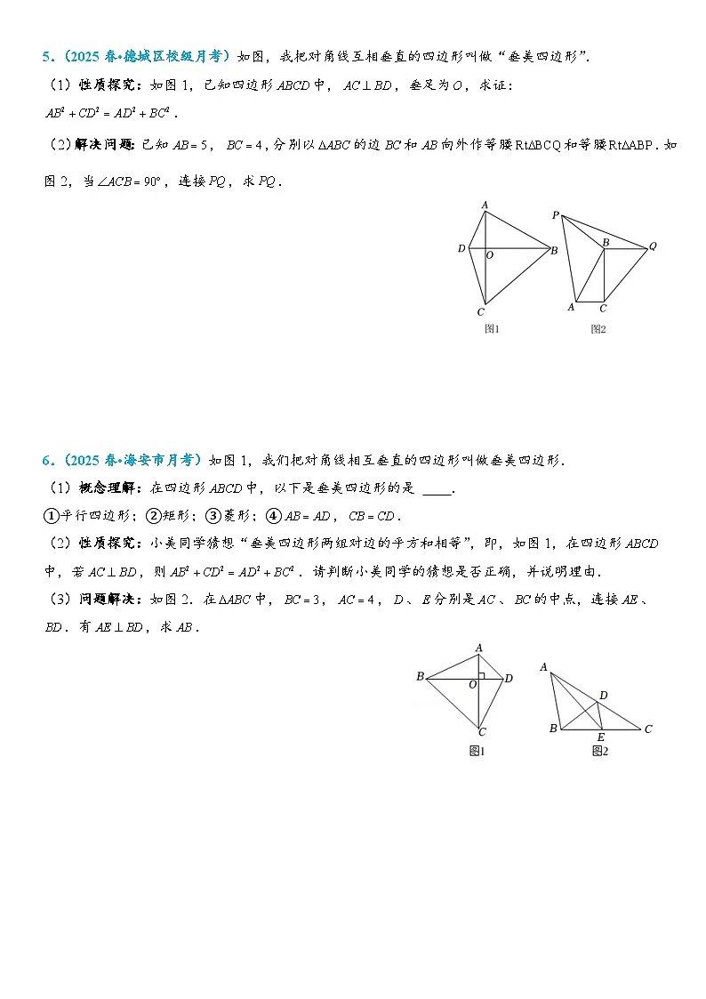 2026年中考数学压轴题专项练习-垂美四边形模型(学生版+名师详解版)第3页